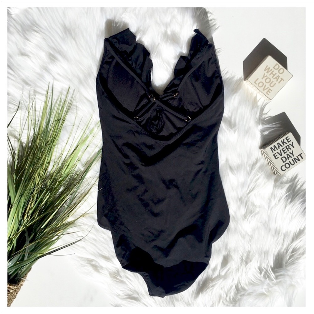 W SWIM BLACK ONE PIECE SWIMSUIT - Picture 2 of 4